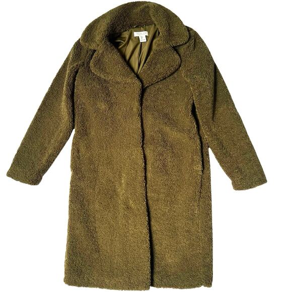 Rachel Zoe Olive Teddy Coat • Plush Sherpa Faux Fur Teddy Bear Coat • Size S - Picture 1 of 11